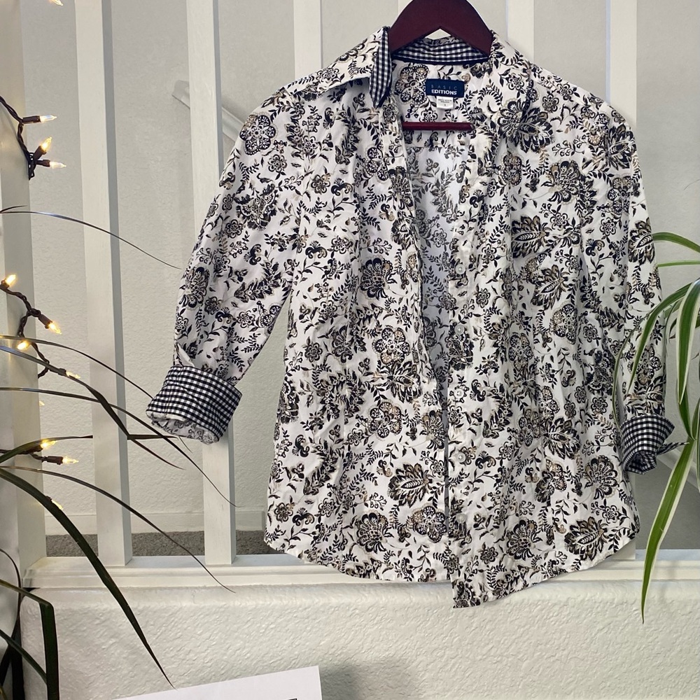 PATTERNED BUTTON DOWN SHIRT